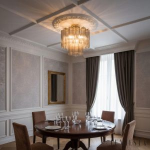 Maestrale - złote zawieszenie i szklany klosz w stylu glamour