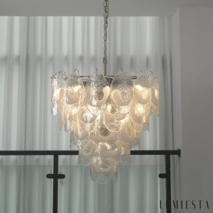 Maggiore - nowoczesna lampa wisząca z metalowym wykończeniem i przezroczystym szkłem