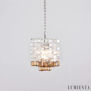 Lampa wisząca Mare z metalu i szkła, smukła sylwetka przy Ø32x41 cm