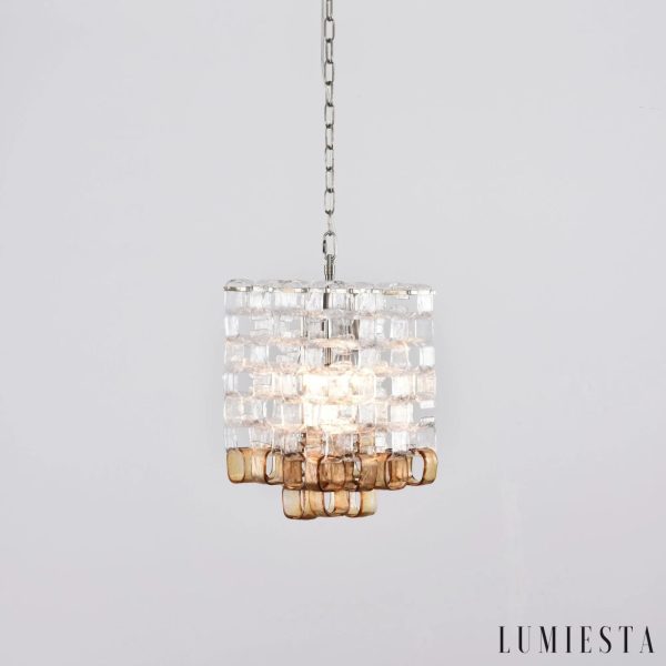 Lampa wisząca Mare z metalu i szkła, smukła sylwetka przy Ø32x41 cm