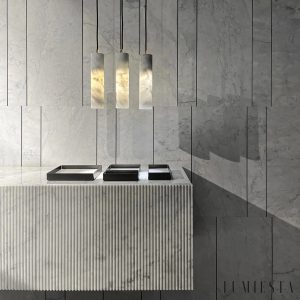 Marvao - elegancka lampa wisząca z alabastru, widok końcowy