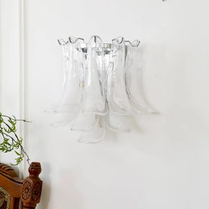 Kinkiet metalowy chrom i biały Matera, elegancki profil oprawy na ścianie