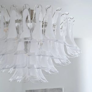 Mercurio - lampa sufitowa metalowa biała niklowana, widok z dołu na układ ramion