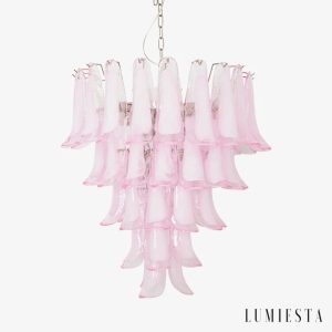 Lampa wisząca różowe szkło glamour Modulor - widok od przodu