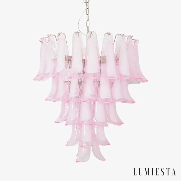 Lampa wisząca różowe szkło glamour Modulor - widok od przodu