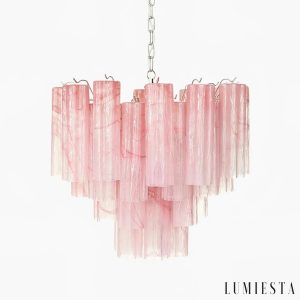 Lampa wisząca szklana złota do salonu Nuvola - widok ogólny od przodu