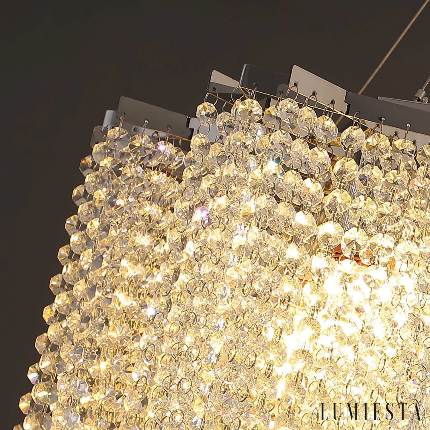 Lumiesta Odesia - Lampa wisząca glamour, chrom i kryształ do salonu, Ø60/80/100 cm