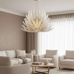 Ombra - nowoczesna lampa wisząca szklano-chromowana, widok boczny