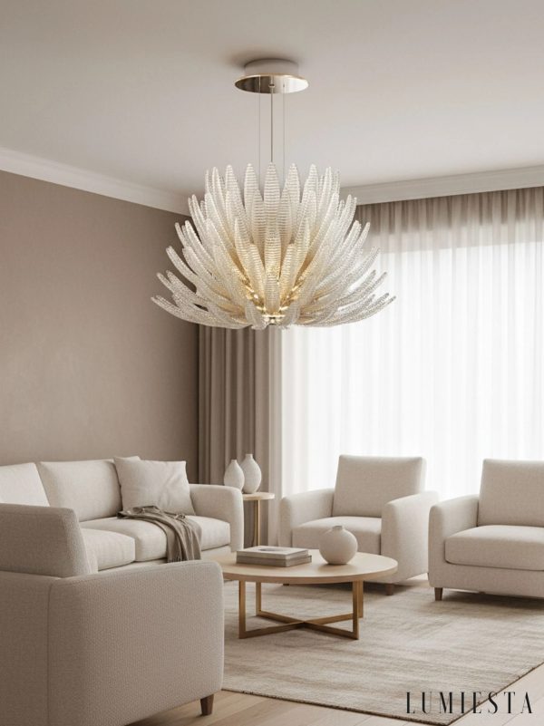 Ombra - nowoczesna lampa wisząca szklano-chromowana, widok boczny