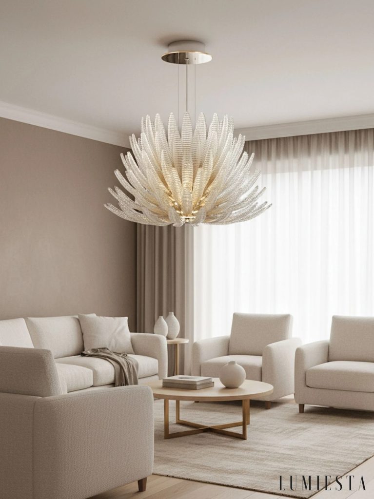 Ombra - nowoczesna lampa wisząca szklano-chromowana, widok boczny