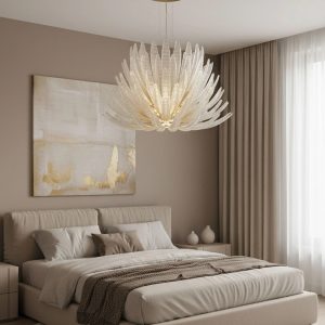 Ombra - szklane moduły lampy w chromowanym wykończeniu, detal
