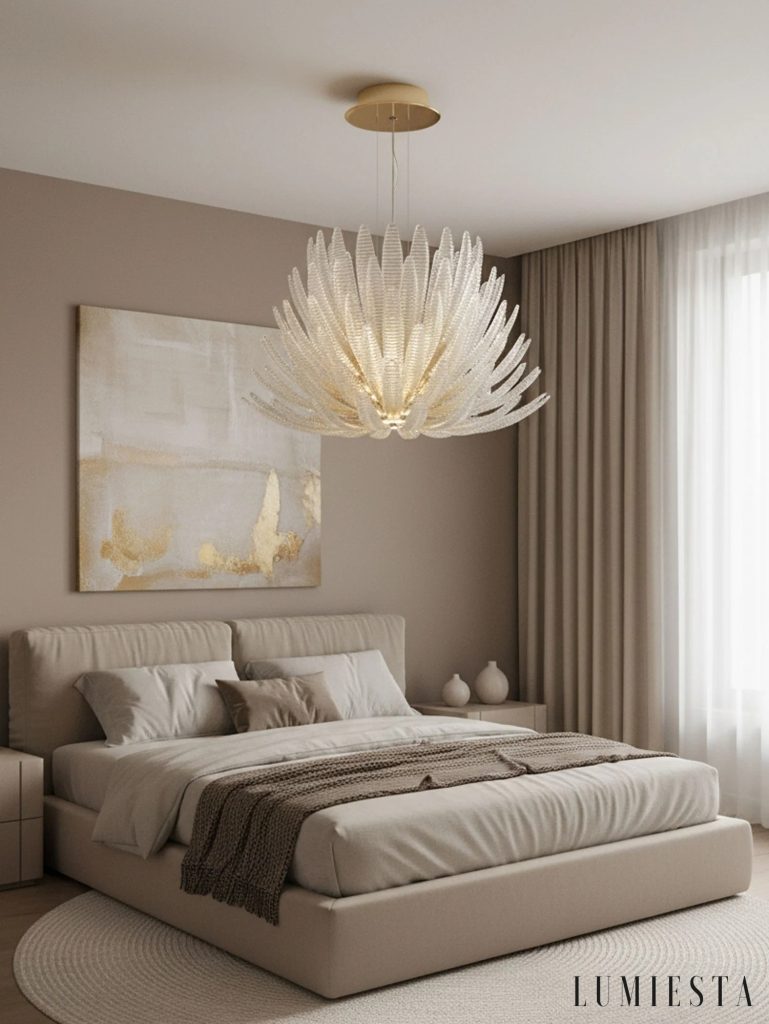 Ombra - szklane moduły lampy w chromowanym wykończeniu, detal
