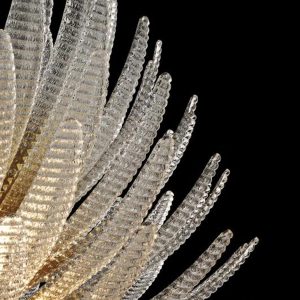 Ombra - szklano-chromowana lampa wisząca do salonu, widok końcowy