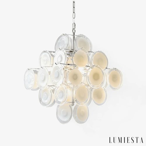 lampa wisząca nikiel białe szkło Onda - widok główny