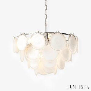 Lampa wisząca złota szklana do salonu Orione - widok od przodu
