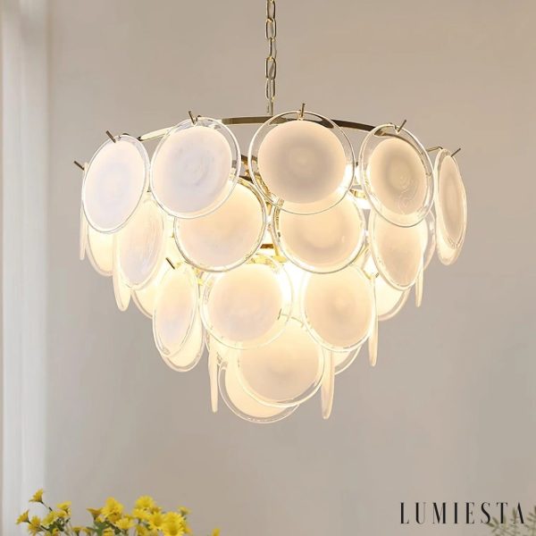 Orione - szklane klosze lampy wiszącej na metalowym stelażu