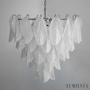 Oro - lampa wisząca nowoczesna z białym wykończeniem i szklanymi kloszami