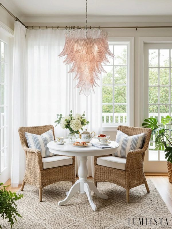 Lampa wisząca Piano glamour, widok podkreślający formę i połysk niklu