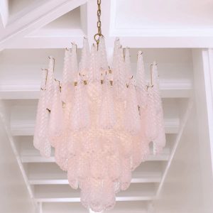 Lampa wisząca szklana kolorowa Pioggia do salonu, widok od przodu