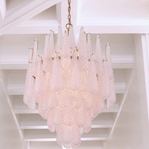 Lampa wisząca szklana kolorowa Pioggia do salonu, widok od przodu