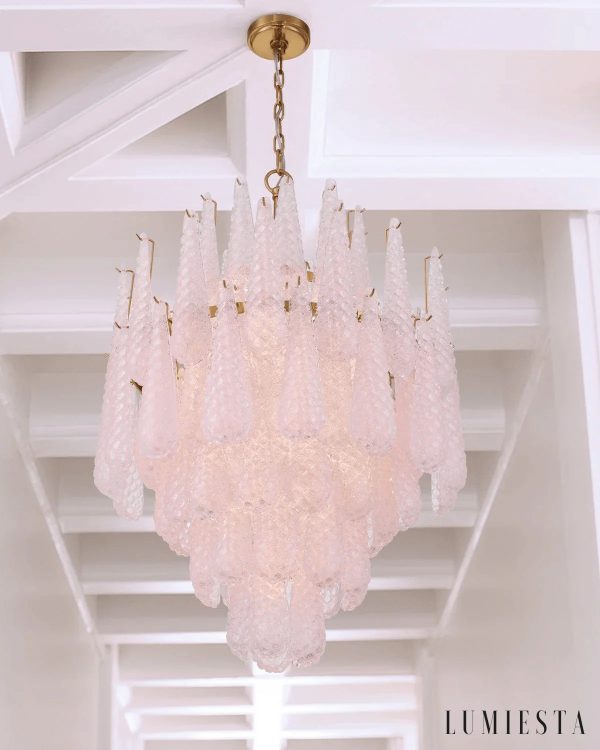 Lampa wisząca szklana kolorowa Pioggia do salonu, widok od przodu