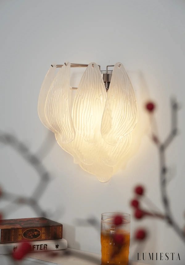 Primo - lampa sufitowa szklana z białym kloszem, ujęcie od przodu