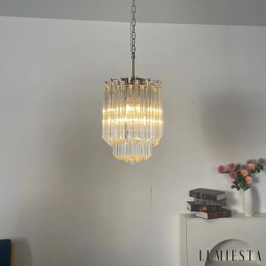 Puro - minimalistyczna lampa wisząca, widok od dołu na szklany klosz