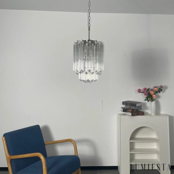 Lampa wisząca Puro, widok na pełną formę z wydłużonym szklanym kloszem