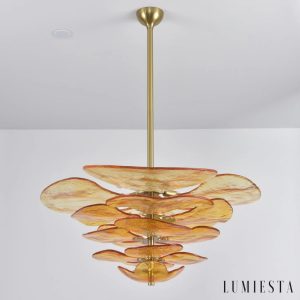 Rialto - lampa wisząca szklana glamour, ujęcie z dołu