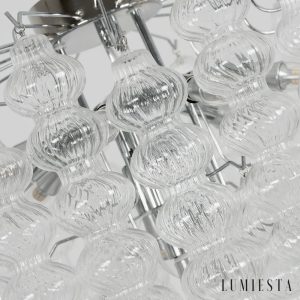 Ritmo - lampa wisząca metalowo szklana nikiel, ujęcie wnętrza konstrukcji