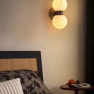 Sagis - lampa wisząca z alabastru i metalu, ujęcie na proporcje Ø12x21 cm