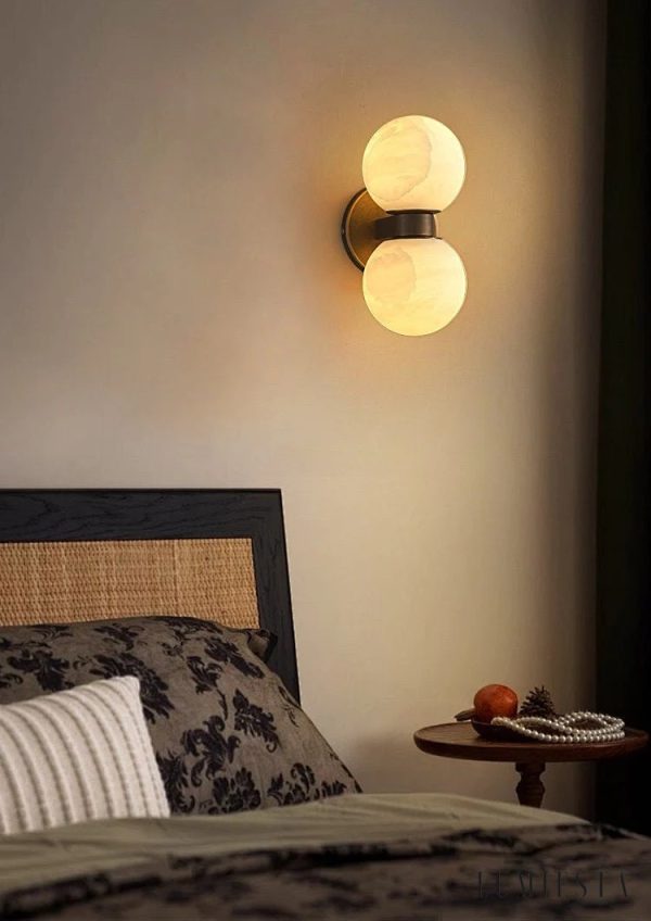 Sagis - lampa wisząca z alabastru i metalu, ujęcie na proporcje Ø12x21 cm