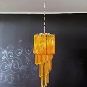 Scirocco - lampa wisząca ze szkła różowego, widok na kompozycję z wielu elementów