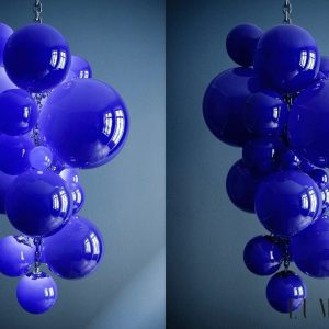 Segreto - nowoczesna kolorowa lampa wisząca szklana, widok całej kompozycji