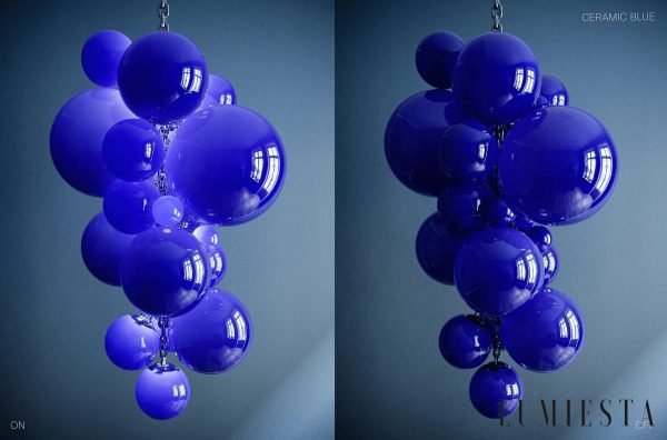 Segreto - nowoczesna kolorowa lampa wisząca szklana, widok całej kompozycji