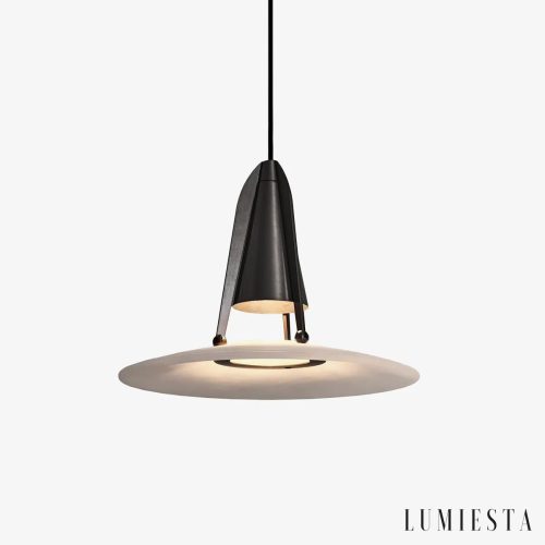 Lampa wisząca alabastrowa czarna Sines - widok główny do salonu