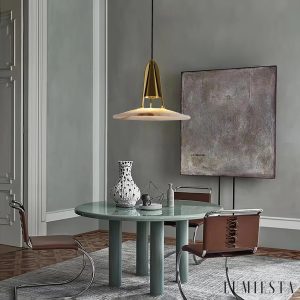 Lampa Sines - alabastrowy klosz o miękkim świetle, widok od spodu