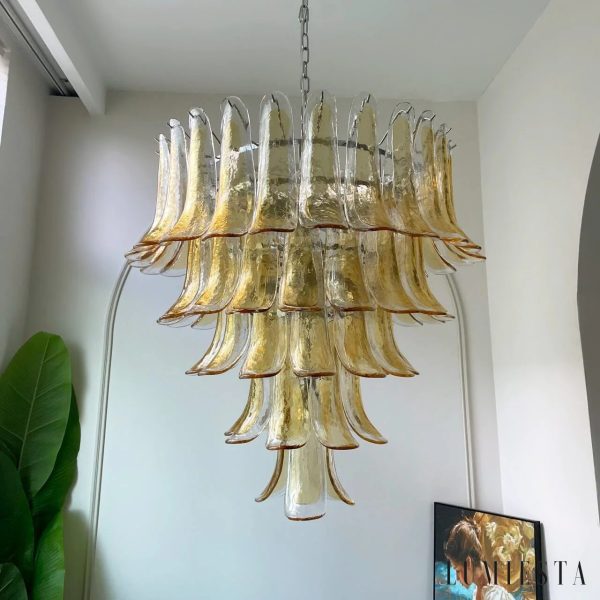 Lampa wisząca Solaris - widok od spodu na układ szklanych segmentów