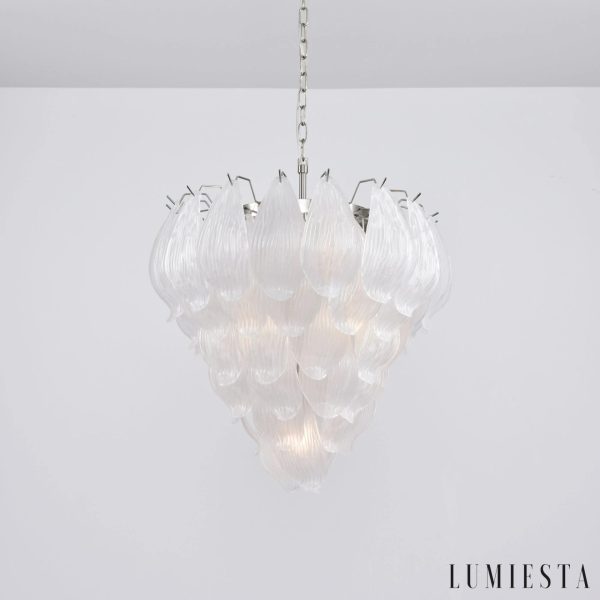 Lampa wisząca Solo z niklowanym wykończeniem i szklanym kloszem - ujęcie z przodu