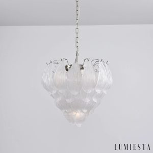 Lampa wisząca Solo do salonu - metalowa konstrukcja i szklany element od spodu