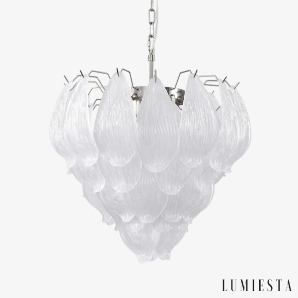 Lampa wisząca szklano-metalowa nikiel Solo do salonu - widok ogólny