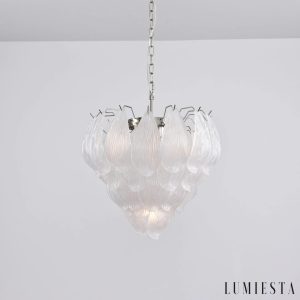 Lampa wisząca Solo - elegancka forma z metalu i szkła, widok z boku
