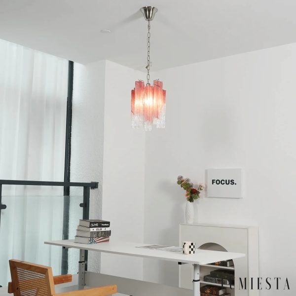 Sonetto - dekoracyjna szklana lampa wisząca z niklowanym wykończeniem