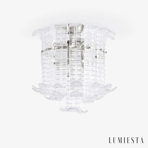 Lampa sufitowa szklana chromowana Torino - widok z przodu, podwójne szklane klosze