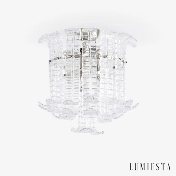 Lampa sufitowa szklana chromowana Torino - widok z przodu, podwójne szklane klosze