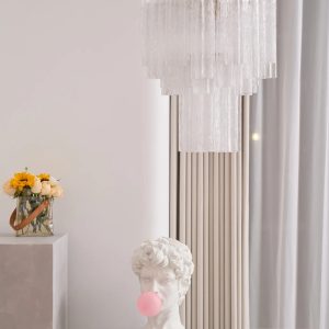 Toscana - szklano metalowa lampa wisząca, detal połączenia szkła i metalu