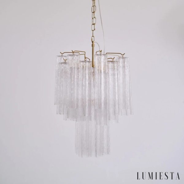 Lampa wisząca Toscana nikiel, pełny widok modelu w stylu glamour