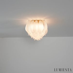 Unico - lampa sufitowa glamour ze szklanym kloszem, ujęcie całej formy