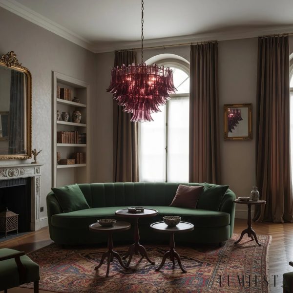Vampa - lampa wisząca glamour ze złotą obręczą i szklanymi elementami