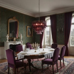 Lampa wisząca Vampa z ametystowym szkłem, detal górnej części